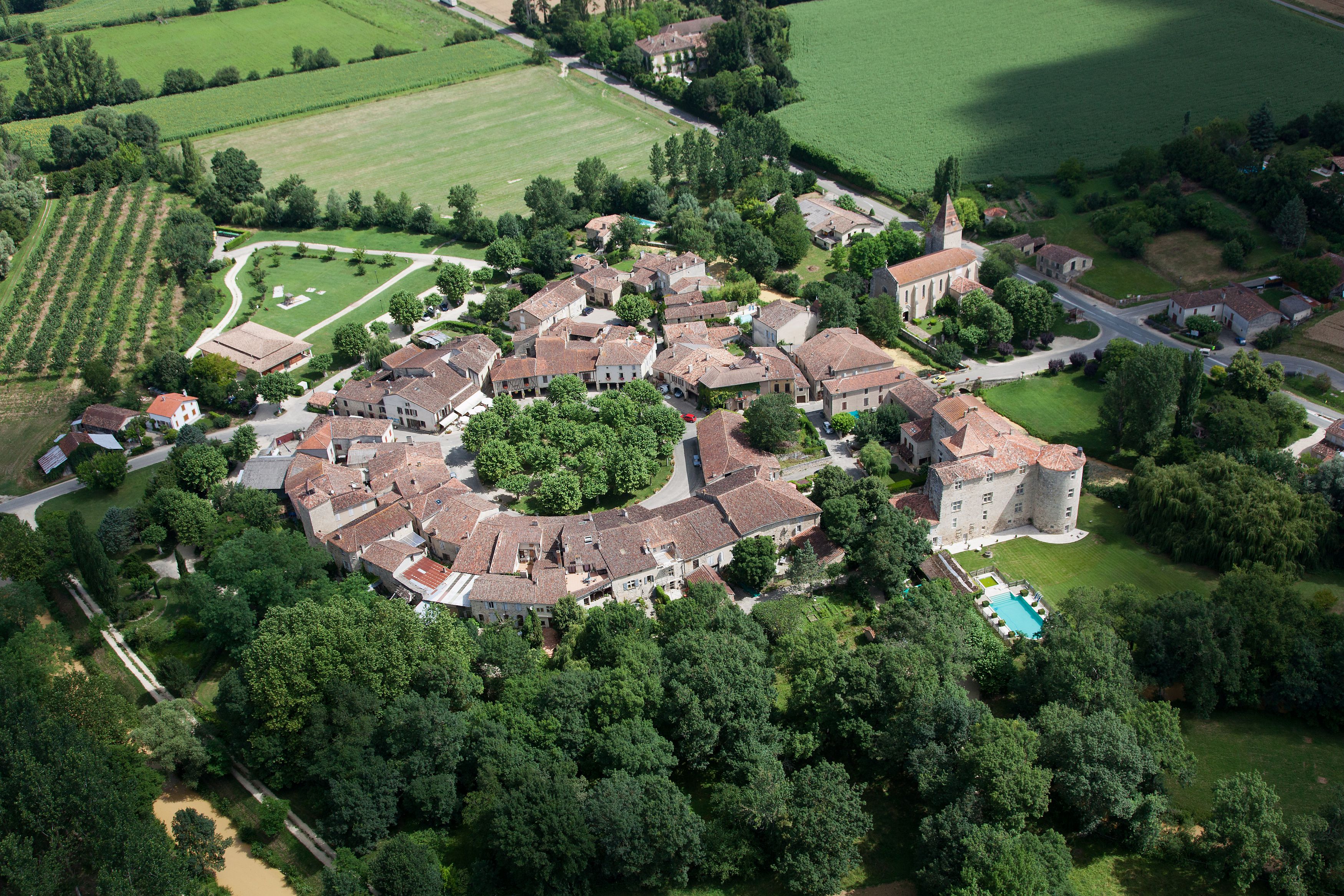 Vue aérienne de Fourcès